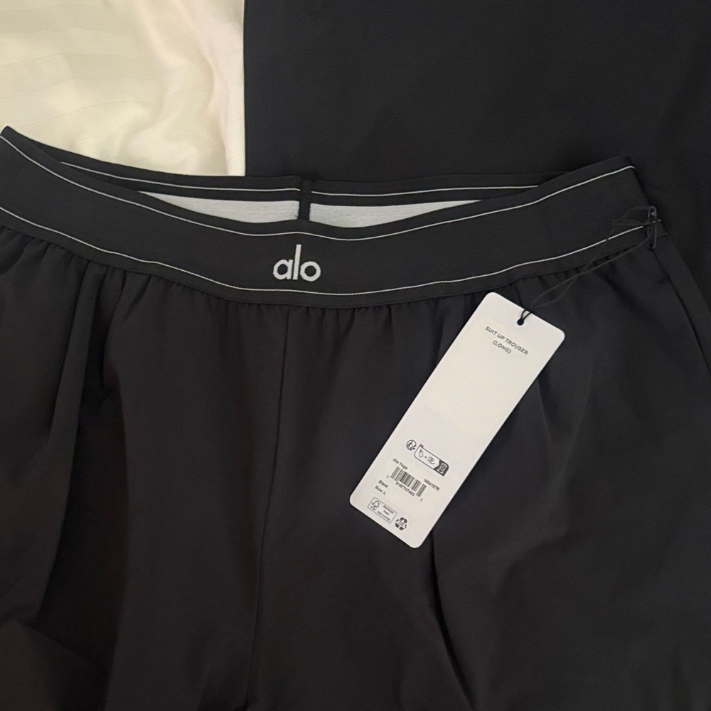 ALO Yoga Black Suit Up Trouser (Long)